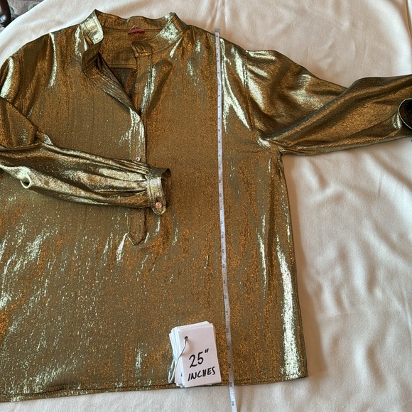 Rare Find Vintage Stephen Burrows Shimmery Gold Blouse - Size 10 - Picture 11 of 12